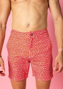 Kortni Jeane Red Ditsy Floral | Mens Boardies RedDitsyFloral Discount
