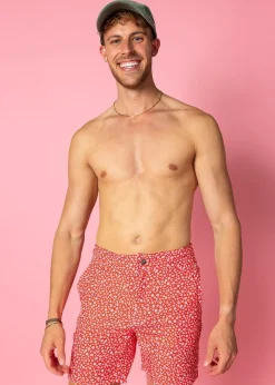 Kortni Jeane Red Ditsy Floral | Mens Boardies RedDitsyFloral Discount