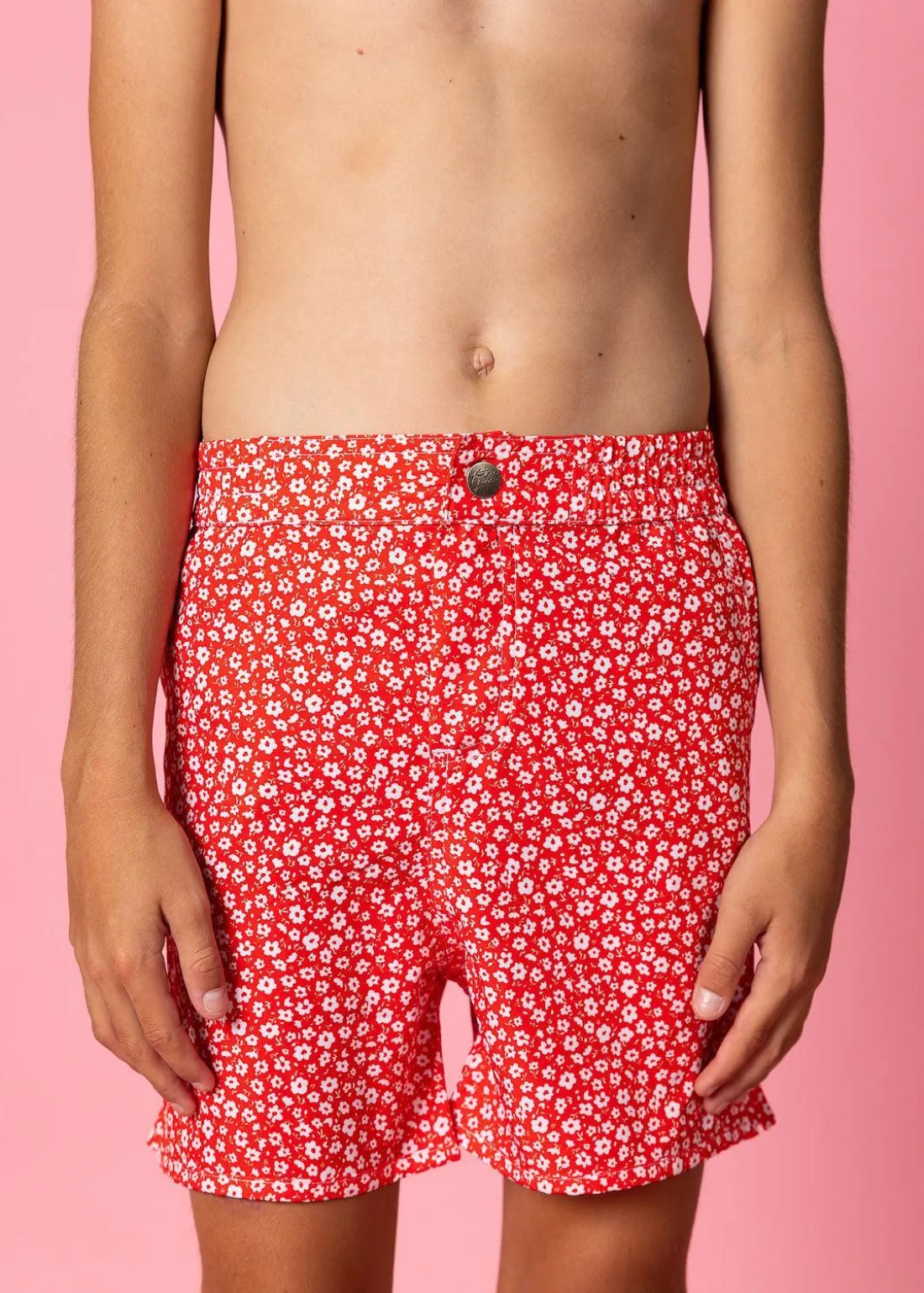 Kortni Jeane Red Ditsy Floral | Youth Boardies RedDitsyFloral Discount