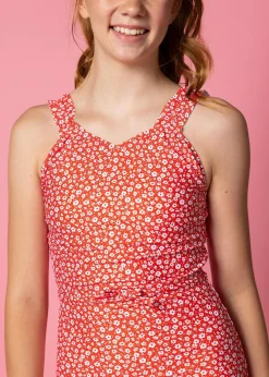 Kortni Jeane Red Ditsy Floral | Youth Ripple Top RedDitsyFloral New