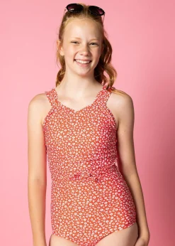 Kortni Jeane Red Ditsy Floral | Youth Ripple Top RedDitsyFloral New