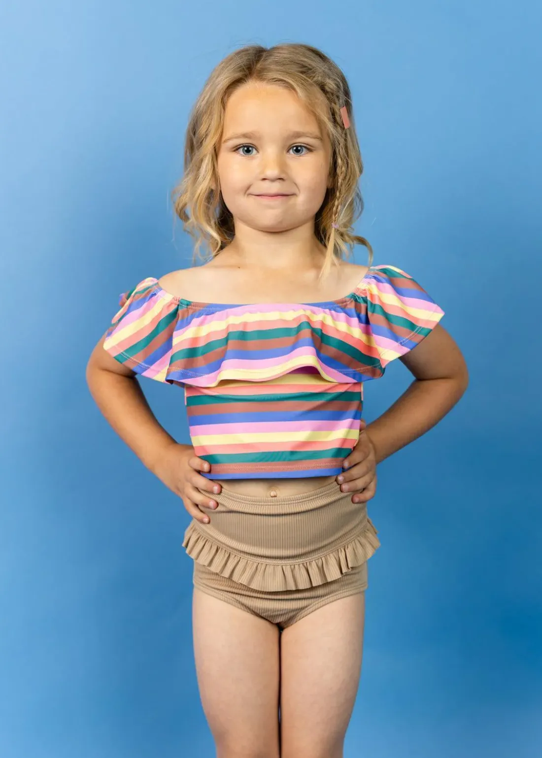 Kortni Jeane Retro Stripe | Mini Ruffled Around Top RetroStripe Hot