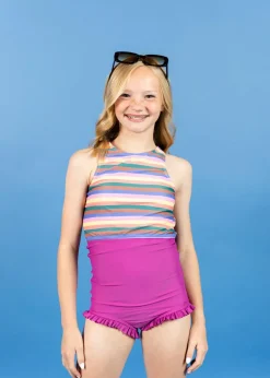 Kortni Jeane Retro Stripe | Youth Racer Back Top RetroStripe Fashion