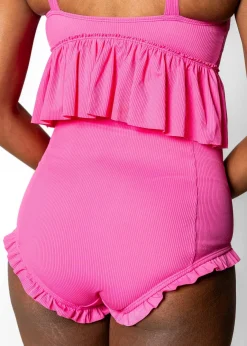 Kortni Jeane Ribbed Azalea Pink | All Ruffled Up Bottoms RibbedAzaleaPink Outlet