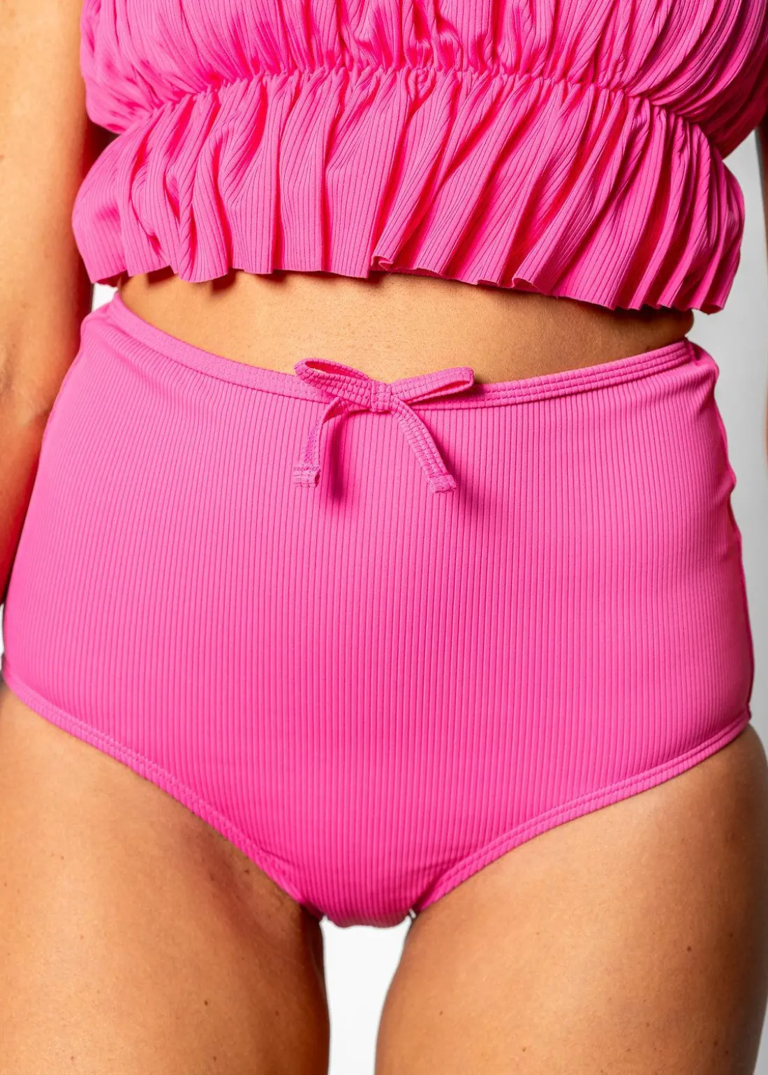 Kortni Jeane Ribbed Azalea Pink | Bow Bottoms RibbedAzaleaPink Discount