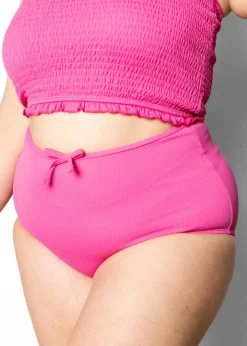 Kortni Jeane Ribbed Azalea Pink | Bow Bottoms RibbedAzaleaPink Discount