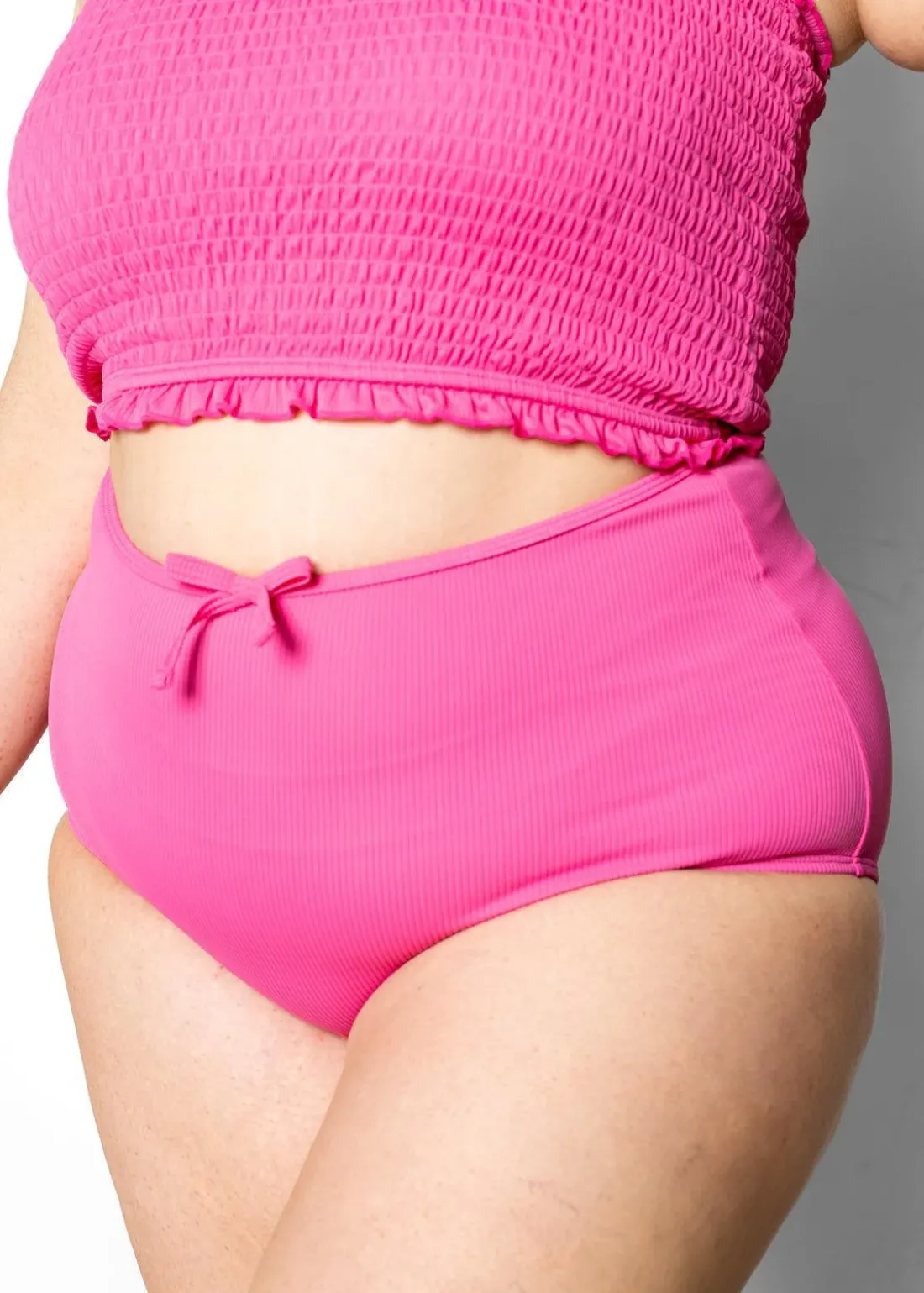 Kortni Jeane Ribbed Azalea Pink | Bow Bottoms RibbedAzaleaPink Discount