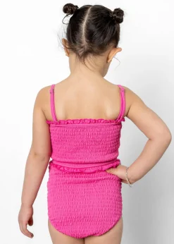 Kortni Jeane Ribbed Azalea Pink | Mini Smocked Bottoms RibbedAzaleaPink Clearance