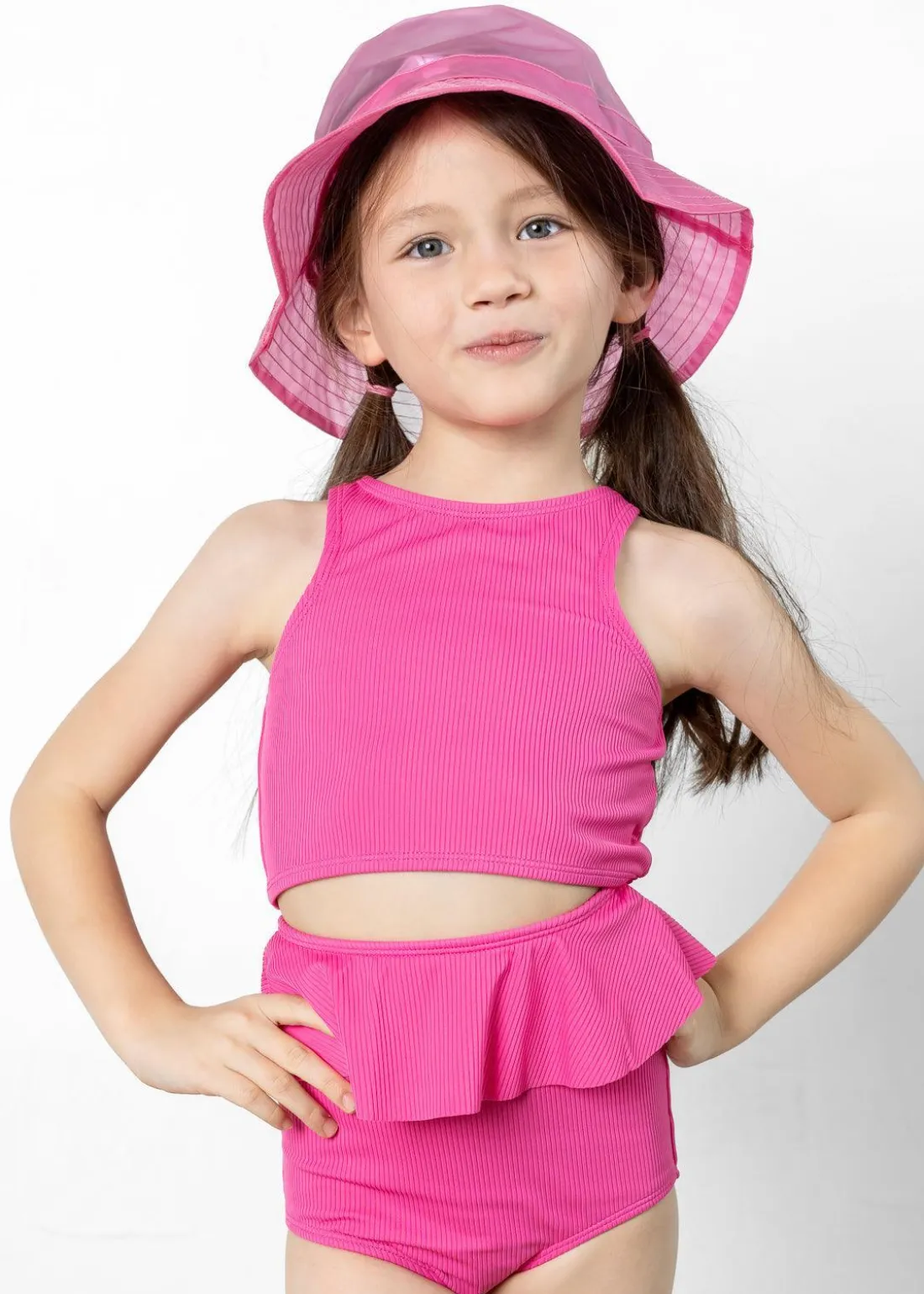 Kortni Jeane Ribbed Azalea Pink | Mini Peplum Bottoms RibbedAzaleaPink Hot