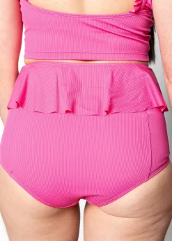 Kortni Jeane Ribbed Azalea Pink | Peplum Bottoms RibbedAzaleaPink Sale