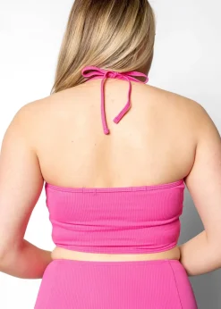 Kortni Jeane Ribbed Azalea Pink | Tied-Up Top RibbedAzaleaPink Best