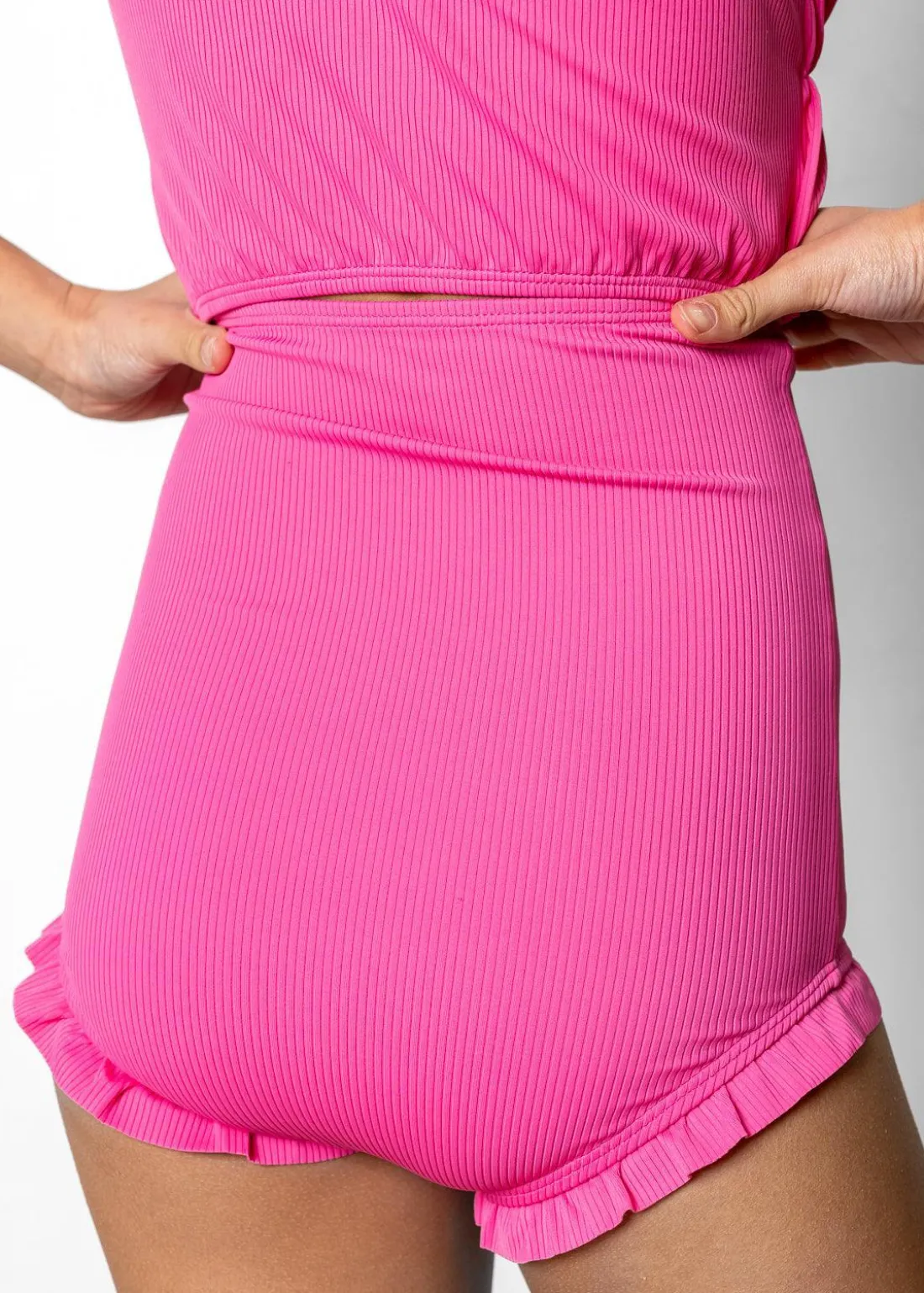Kortni Jeane Ribbed Azalea Pink | Youth All Ruffled Up Bottoms RibbedAzaleaPink Best