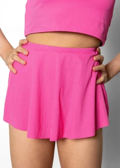 Kortni Jeane Ribbed Azalea Pink | Youth Detached Short Skirt RibbedAzaleaPink Online