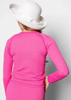Kortni Jeane Ribbed Azalea Pink | Youth Rashguard Top (Unisex) RibbedAzaleaPink Outlet