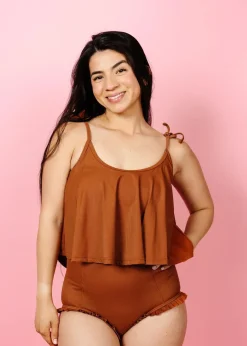 Kortni Jeane Ribbed Caramel | All Ruffled Up Bottoms RibbedCaramel New