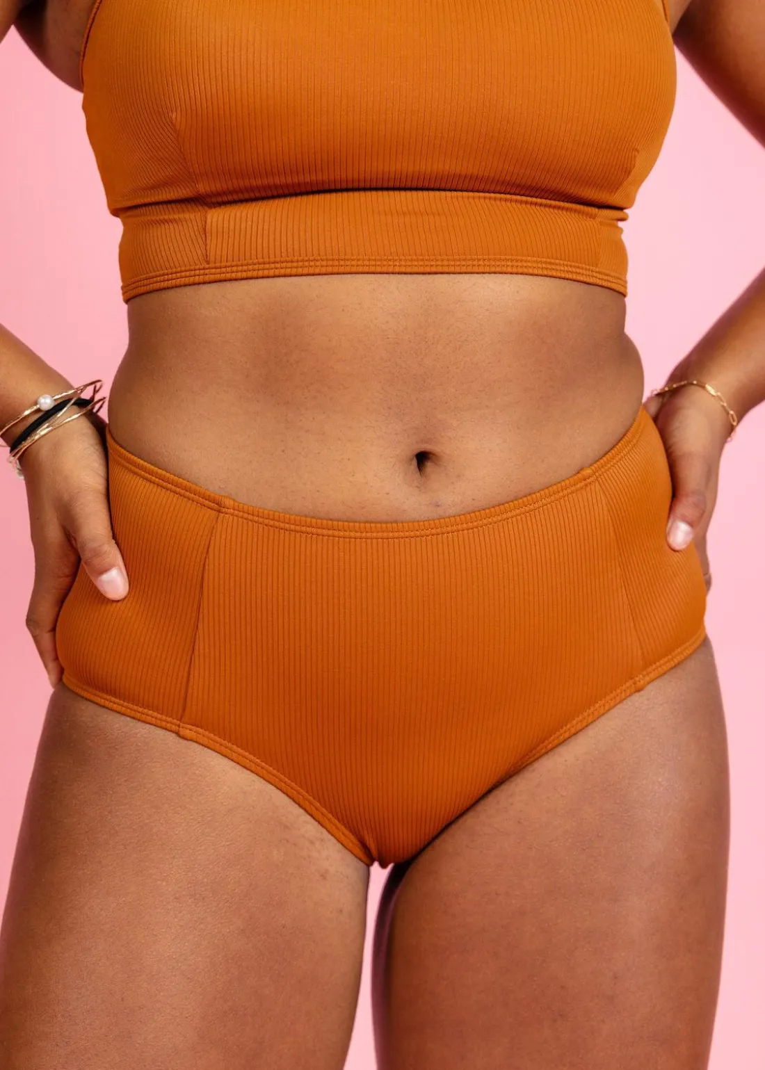 Kortni Jeane Ribbed Caramel | Mid-Rise Bottoms RibbedCaramel New