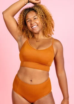 Kortni Jeane Ribbed Caramel | Mid-Rise Bottoms RibbedCaramel New