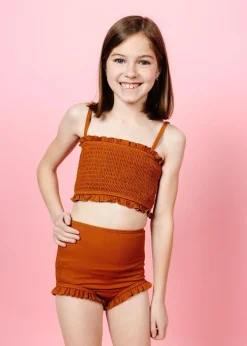 Kortni Jeane Ribbed Caramel | Mini All Ruffled Up Bottoms RibbedCaramel Discount