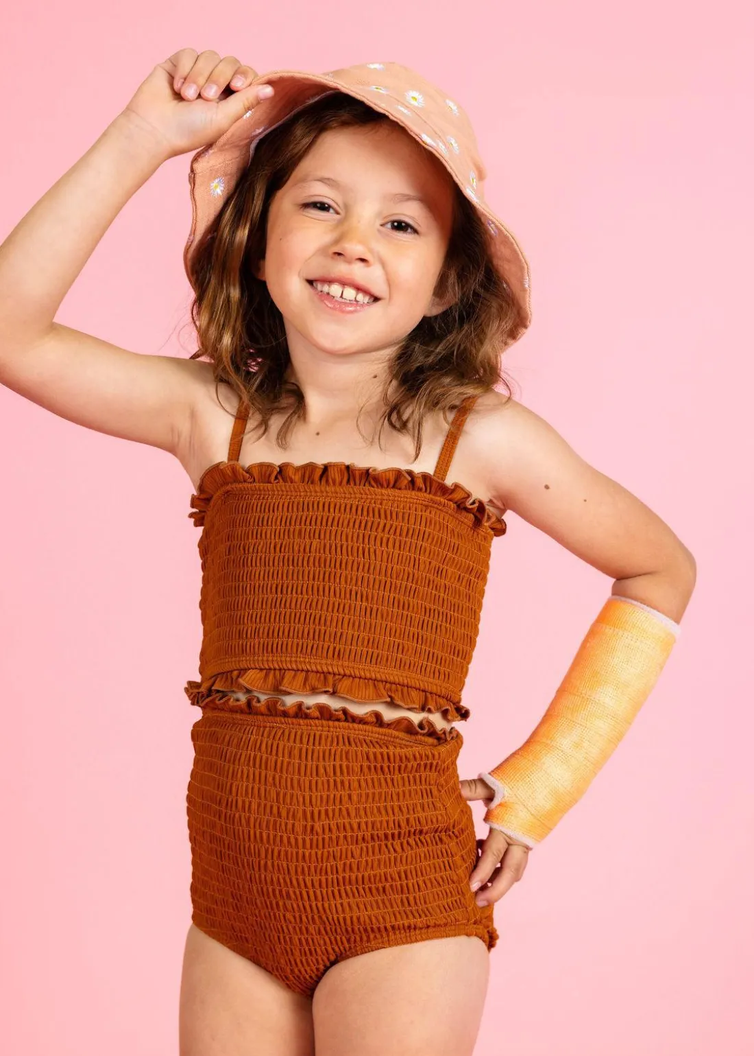 Kortni Jeane Ribbed Caramel | Mini Smocked Bottoms RibbedCaramel Clearance