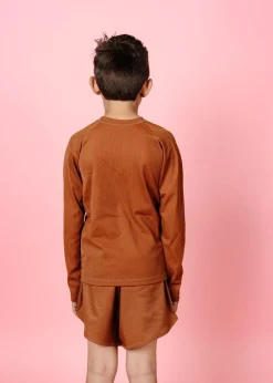 Kortni Jeane Ribbed Caramel | Youth Rashguard Top (Unisex) RibbedCaramel Best