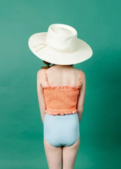 Kortni Jeane Ribbed Dusty Light Blue | Mini Down in Front Ruffle Bottoms RibbedDustyLightBlue Clearance
