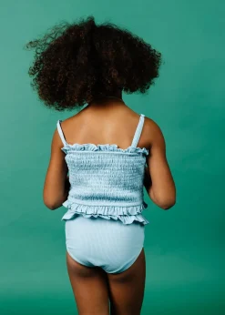 Kortni Jeane Ribbed Dusty Light Blue | Mini Bandeau Top RibbedDustyLightBlue New