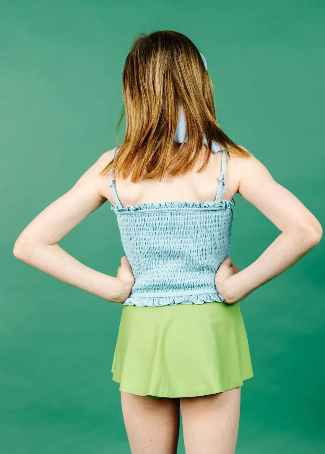 Kortni Jeane Ribbed Dusty Light Blue | Youth Bandeau Top RibbedDustyLightBlue New