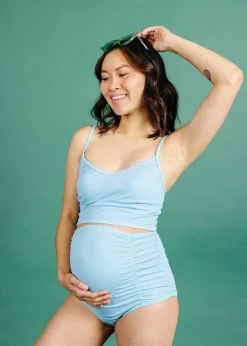 Kortni Jeane Ribbed Fresh Blue | Maternity Bottoms RibbedFreshBlue Sale