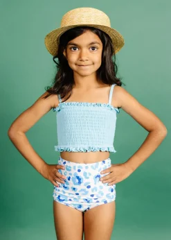 Kortni Jeane Ribbed Fresh Blue | Mini Bandeau Top RibbedFreshBlue Discount