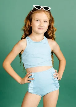 Kortni Jeane Ribbed Fresh Blue | Mini Racer Back Top RibbedFreshBlue Clearance
