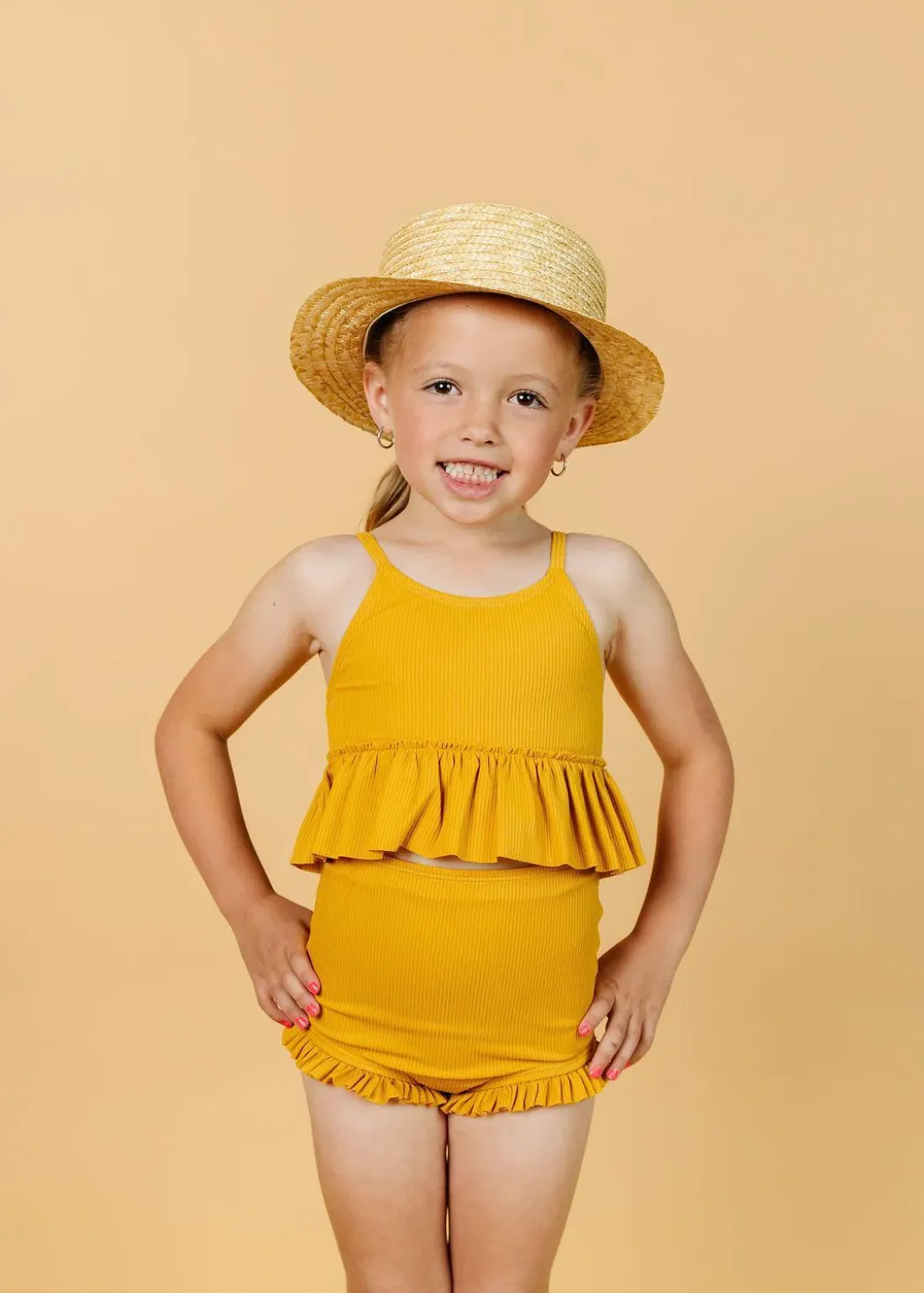 Kortni Jeane Ribbed Golden | Mini All Ruffled Up Bottoms RibbedGolden Best
