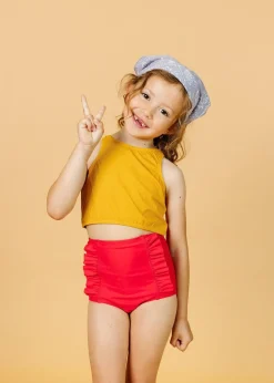 Kortni Jeane Ribbed Golden | Mini Racer Back Top RibbedGolden Discount