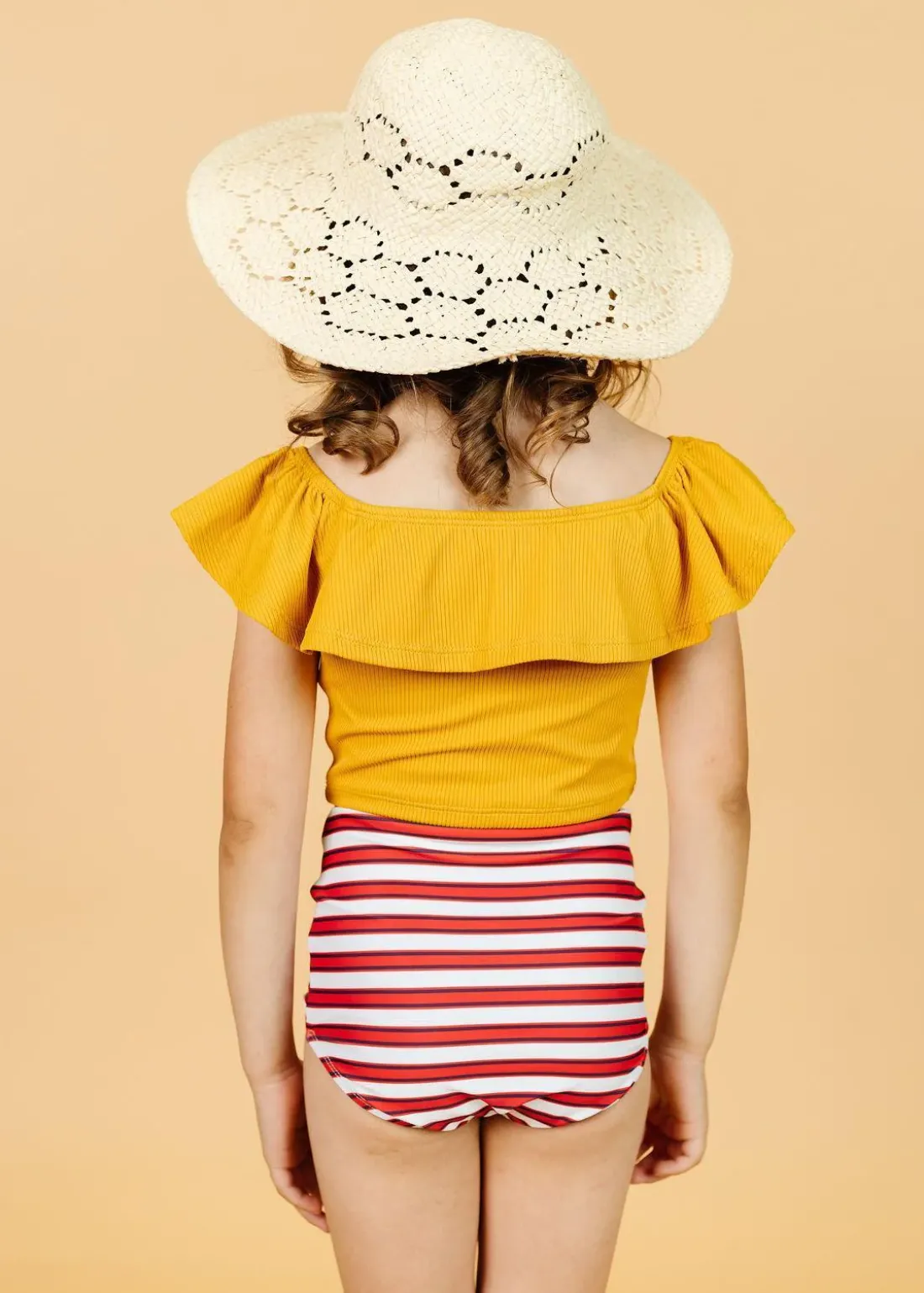 Kortni Jeane Ribbed Golden | Mini Ruffled Around Top RibbedGolden New