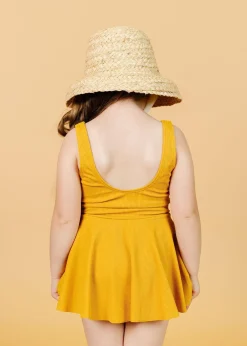 Kortni Jeane Ribbed Golden | Mini Skirted One-Piece RibbedGolden Online