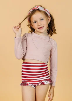 Kortni Jeane Ribbed Light Mauve | Mini Wrap Top Rashguard RibbedLightMauve Hot
