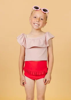 Kortni Jeane Ribbed Light Mauve | Mini Ruffled Around Top RibbedLightMauve Sale