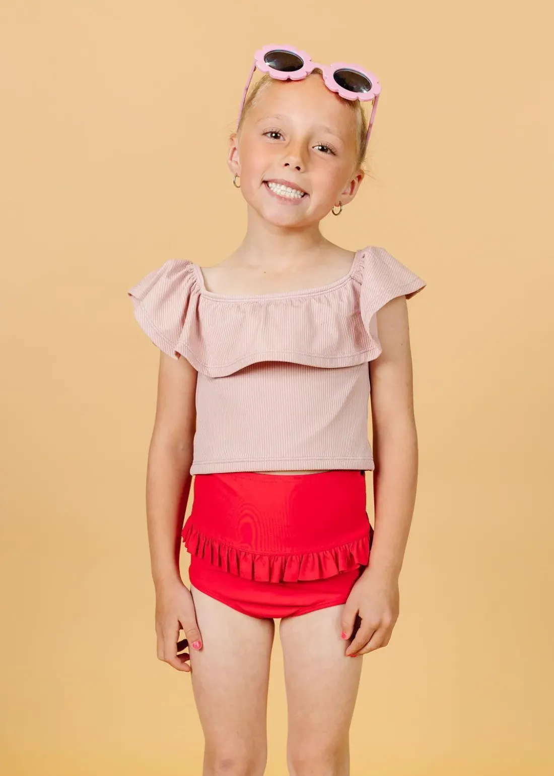 Kortni Jeane Ribbed Light Mauve | Mini Ruffled Around Top RibbedLightMauve Sale