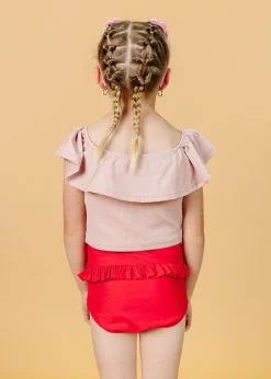 Kortni Jeane Ribbed Light Mauve | Mini Ruffled Around Top RibbedLightMauve Sale