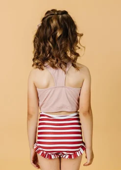 Kortni Jeane Ribbed Light Mauve | Mini Racer Back Top RibbedLightMauve Clearance