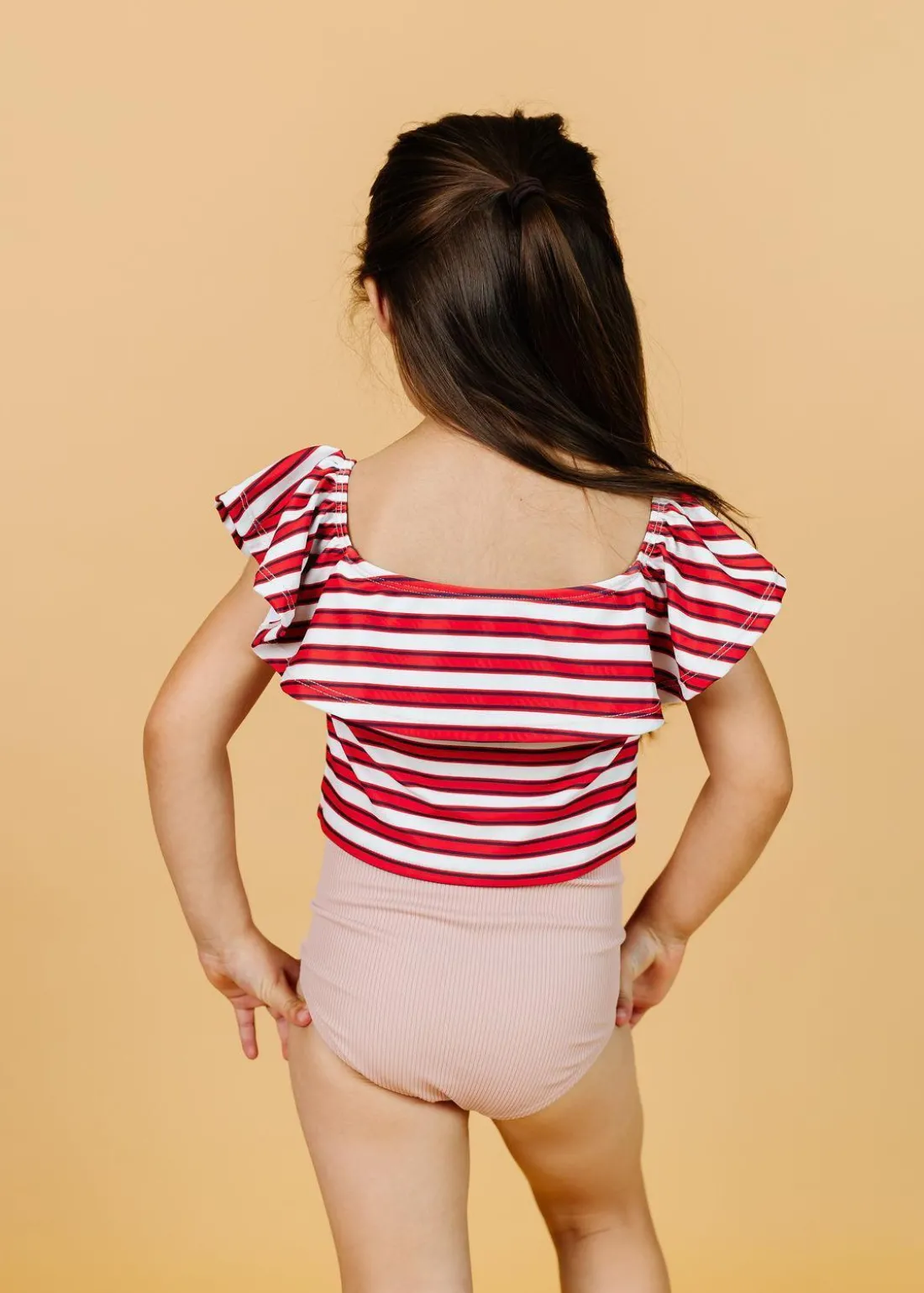 Kortni Jeane Ribbed Light Mauve | Mini Down in Front Ruffle Bottoms RibbedLightMauve Discount