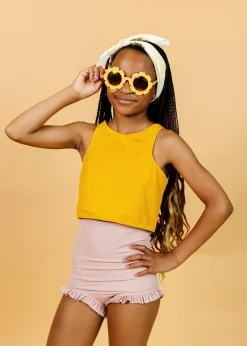 Kortni Jeane Ribbed Light Mauve | Youth All Ruffled Up Bottoms RibbedLightMauve Fashion