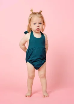Kortni Jeane Ribbed Midnight Teal | Baby Romper One-Piece RibbedMidnightTeal Sale