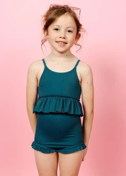 Kortni Jeane Ribbed Midnight Teal | Mini Peplum Top RibbedMidnightTeal Best