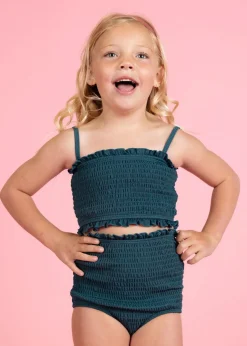 Kortni Jeane Ribbed Midnight Teal | Mini Smocked Bottoms RibbedMidnightTeal Online