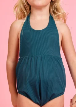 Kortni Jeane Ribbed Midnight Teal | Mini Romper One-Piece RibbedMidnightTeal Outlet