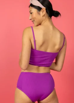 Kortni Jeane Ribbed Purple | Mid-Rise Bottoms RibbedPurple Sale