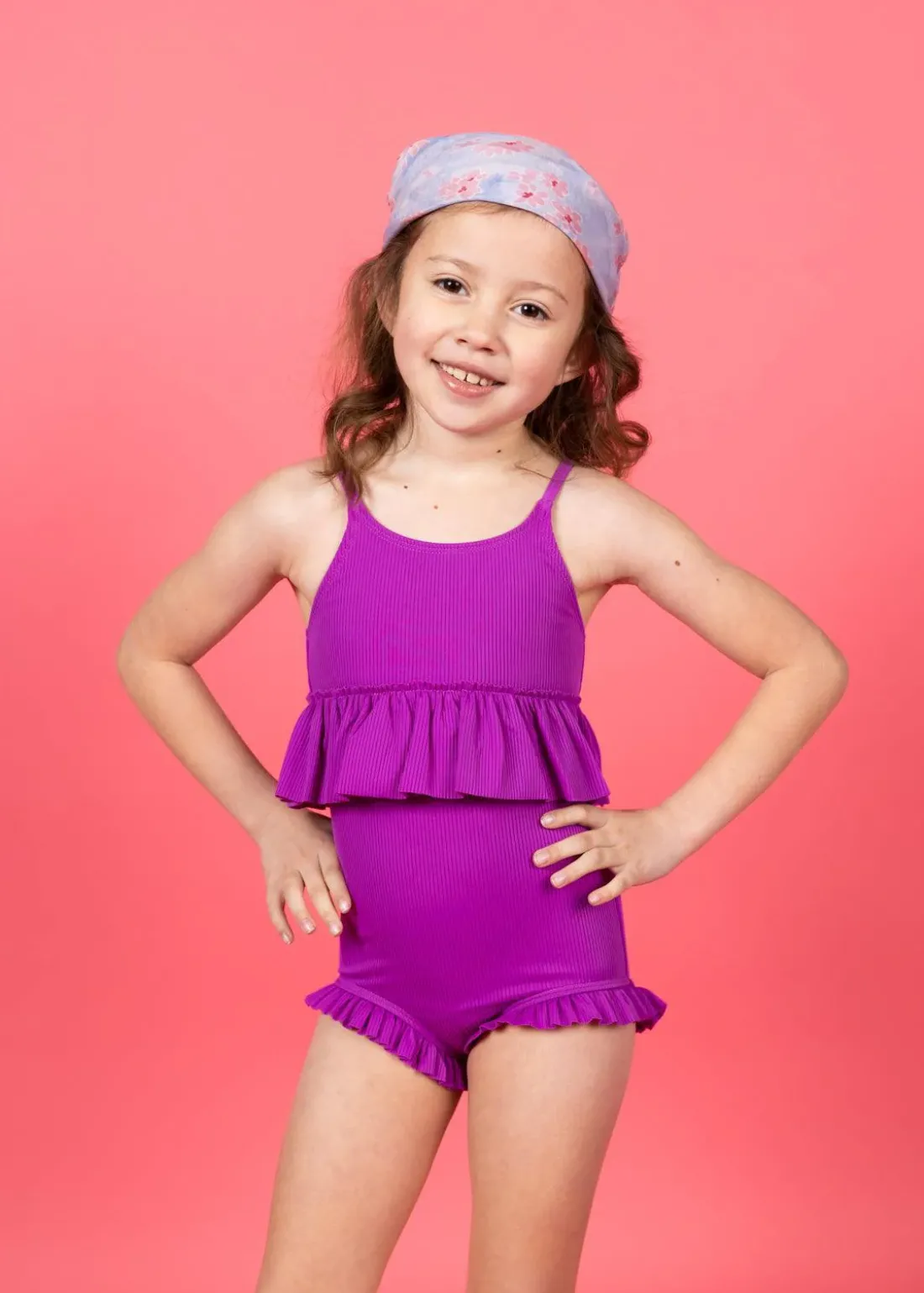 Kortni Jeane Ribbed Purple | Mini All Ruffled Up Bottoms RibbedPurple Discount