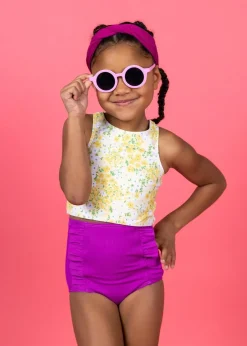 Kortni Jeane Ribbed Purple | Mini Down in Front Ruffle Bottoms RibbedPurple Online