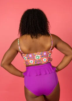 Kortni Jeane Ribbed Purple | Peplum Bottoms RibbedPurple Sale