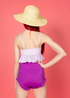 Kortni Jeane Ribbed Purple | Youth All Ruffled Up Bottoms RibbedPurple Fashion